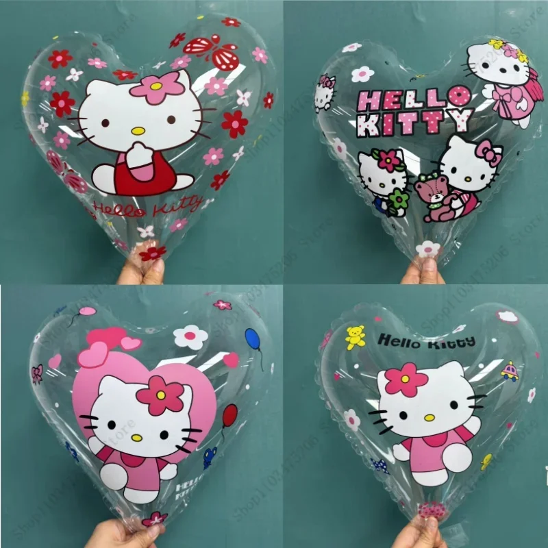 Прозрачный шар в форме сердца HelloKittys Kawaii украшение для свадебной мебели детские