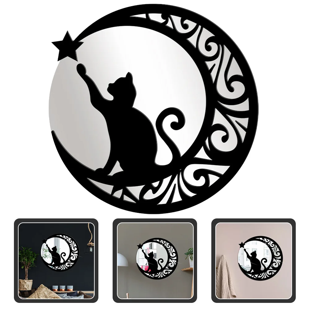 

Acrylic Mirror Surface Wall Sticker Wall Decal Cat Pattern Mirror Wall Sticker