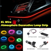 EL Wire String Car Interior Atmosphere Lighting Neon Light Strip Glow Ambient Edge Rope Tube  Decor Lamp Line Decorated prop