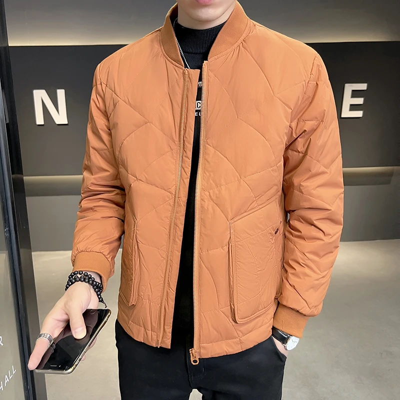 

Top Grade Fashion Trend Baseball Collar Men's Down Jacket 2023 New Men Winter Keep Warm Ultra Lightweight Casual Down Coats