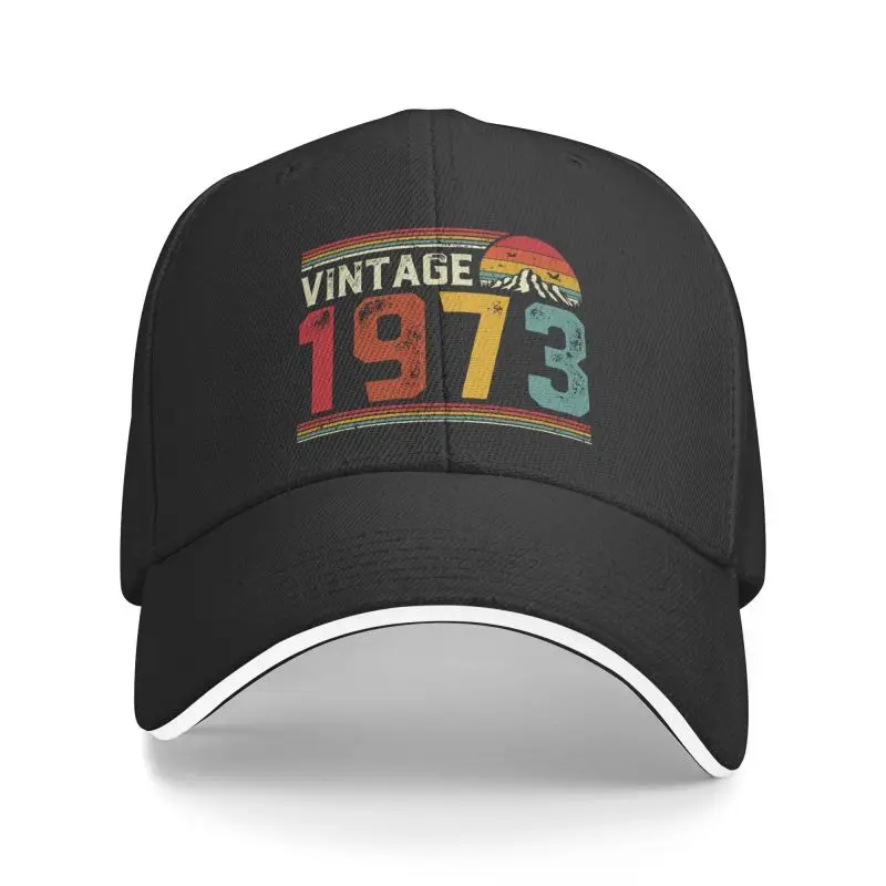

New Custom Vintage 1973 Baseball Cap Women Men Breathable 49th Years Old Birthday Gift Dad Hat Outdoor 1
