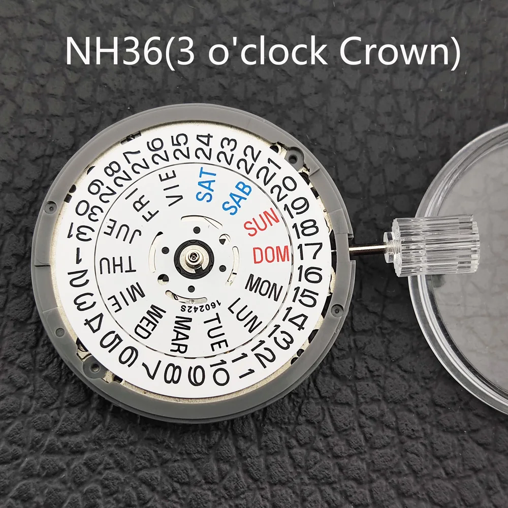 

Japanese Original NH36 Automatic Movement 3 O'Clock Crown Date/ Week Men's Watch Movement Watch Mechanical Replacement Parts