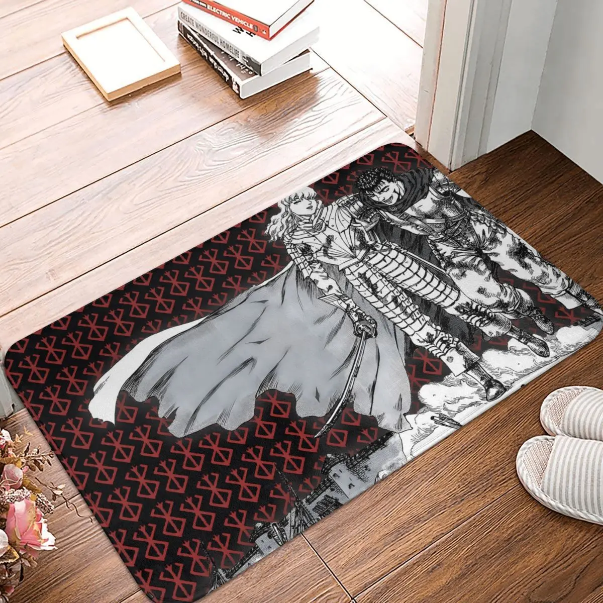 

Berserk Guts Griffith Behelit Manga Anti-Slip Doormat Living Room Mat Friends Floor Carpet Welcome Rug Home Decorative