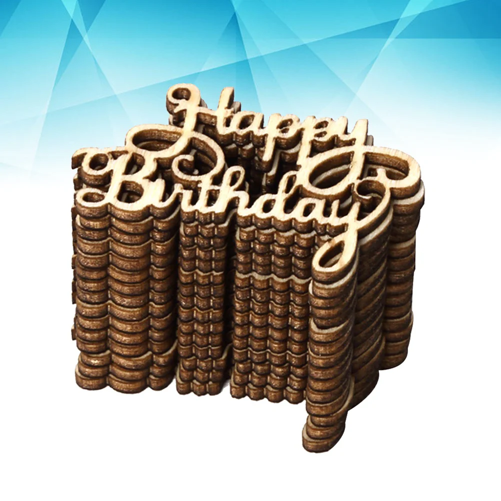 

15 Pcs Adornment Happy Birthday Hanging Beautiful Meaningful Party Supplies Table Decor Wood Piece for Birthday Party