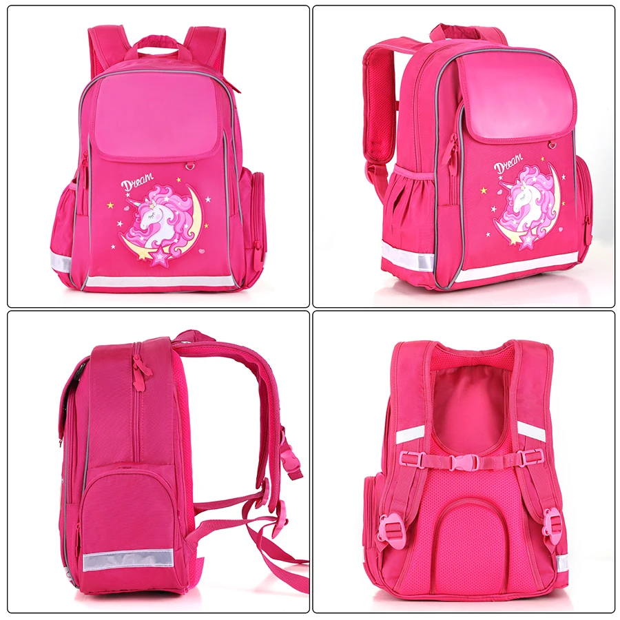 Kids Beautiful Unicorn Pattern School Bags for Girls Brand New 3D Orthopedic Backpack Grade 1-5 Bagpack Satchel Mochila Infantil