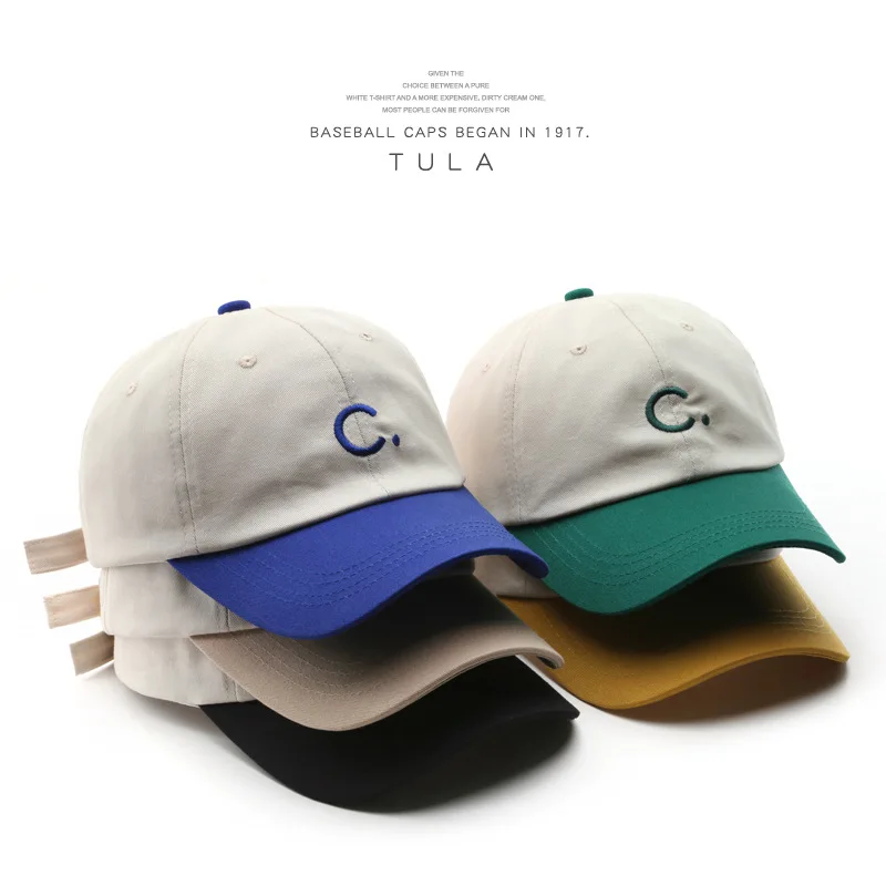 

Cotton Baseball Cap for Women and Men Patchwork Letter C Embroidered Hat Casual Snapback Hats Summer Sun Caps Unisex