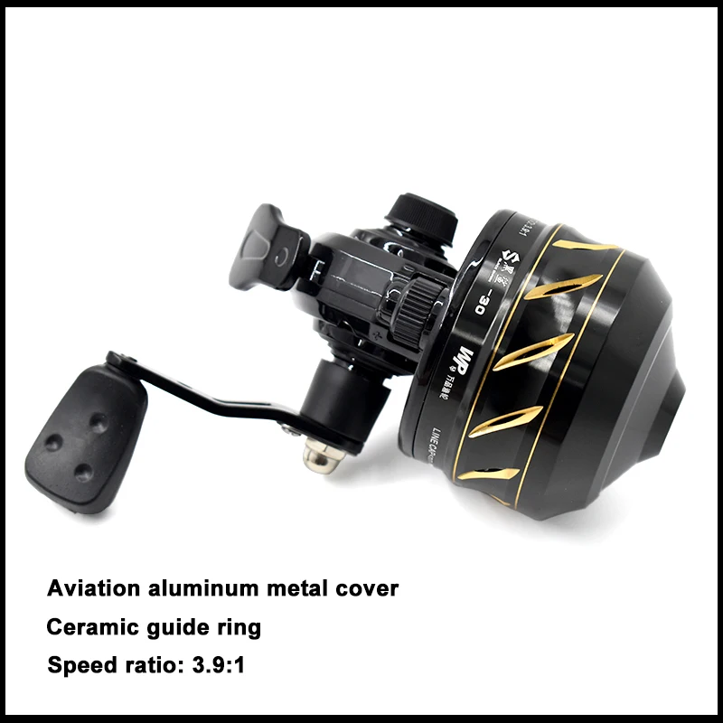 High-quality Fishing Reel Aluminum Alloy Cover Metal Gear Anti-fall Anti-corrosion Speed Ratio 3.9:1 Large Capacity Line