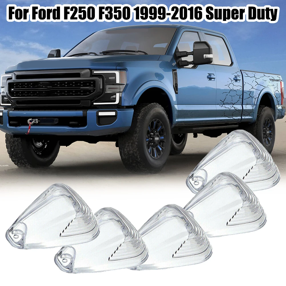 

Light Cover Cab Light Cover Light Cover Marker Plastic Replace Super Duty 5PCS/set Clear Cab F-250 F-350 Durable