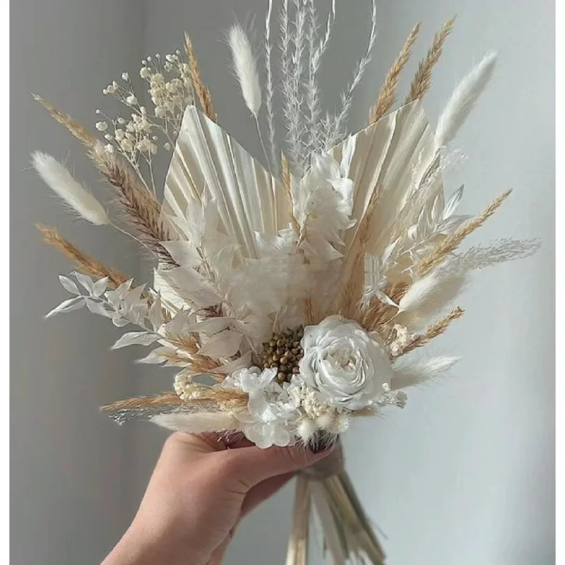 Натуральные Сушеные тростники Декор сушеные пампасы трава букет зайцехвост для