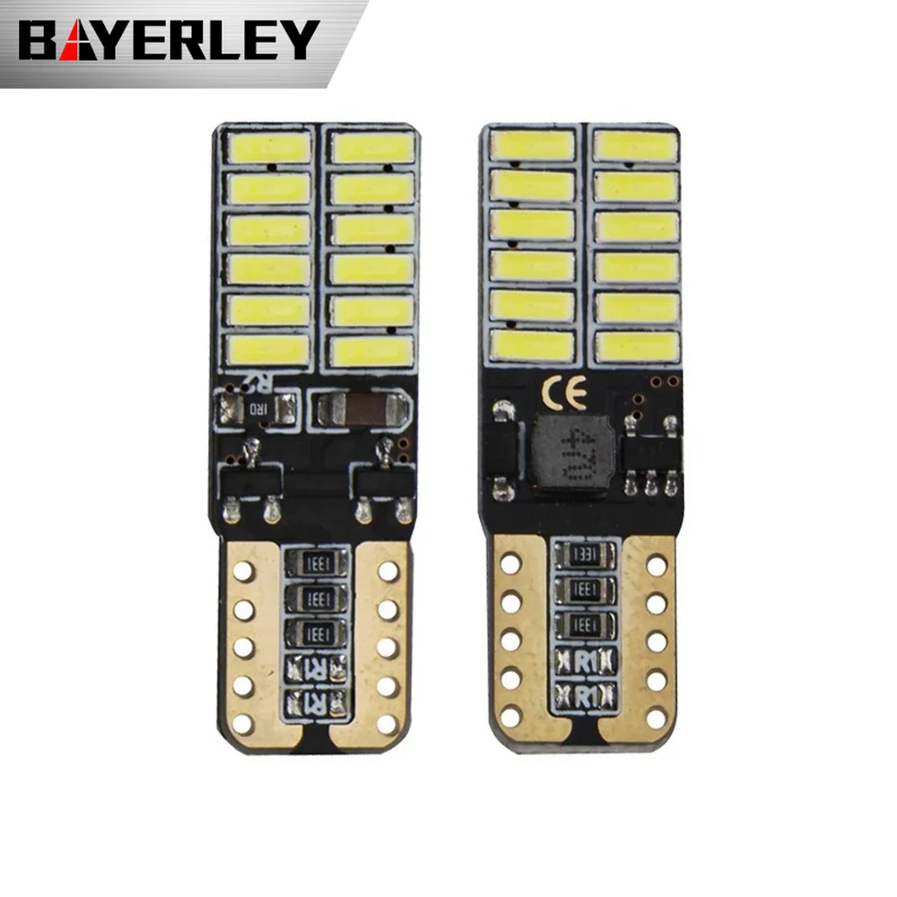 10 шт. широкая лампа декодирования T10 Автомобильная светодиодный ная 4014 24smd CANbus 5 Вт