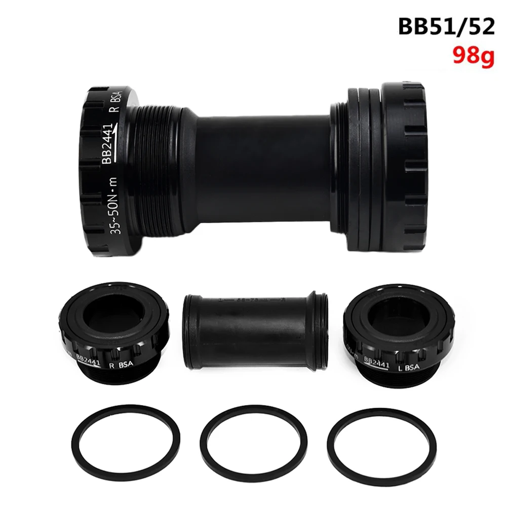 

BB51/BB52 Bicycle Bottom Bracket 68-73mm MTB Road Folding Bike Axis Threaded BB Aluminum Alloy Crank Axis Bicycle Spare Parts