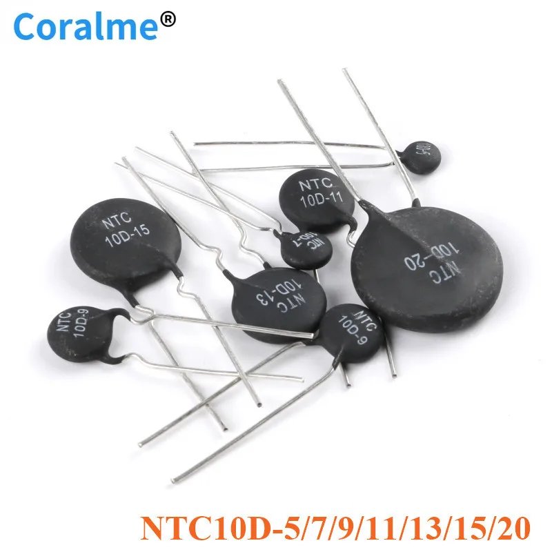 

20pcs NTC 10D NTC10D Thermistor 10D-5 10D-7 10D-9 10D-11 10D-13 10D-15 10D-20 Negative Temperature Coefficient Thermal Resistor