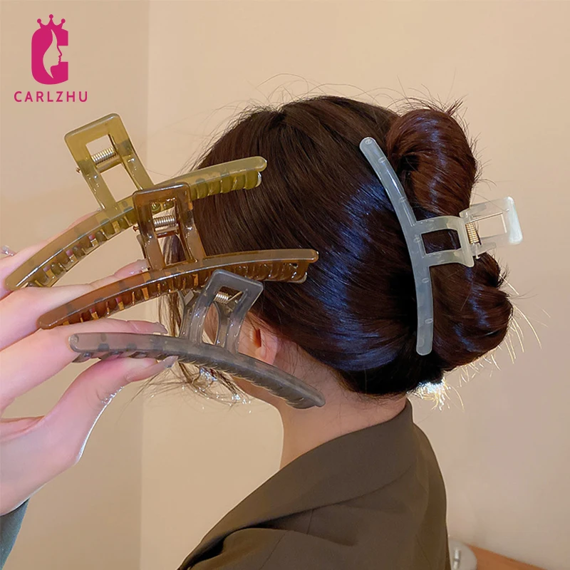 

Корейские модные женские заколки-крабы для волос, очаровательные однотонные заколки-крабы, женский аксессуар для укладки волос