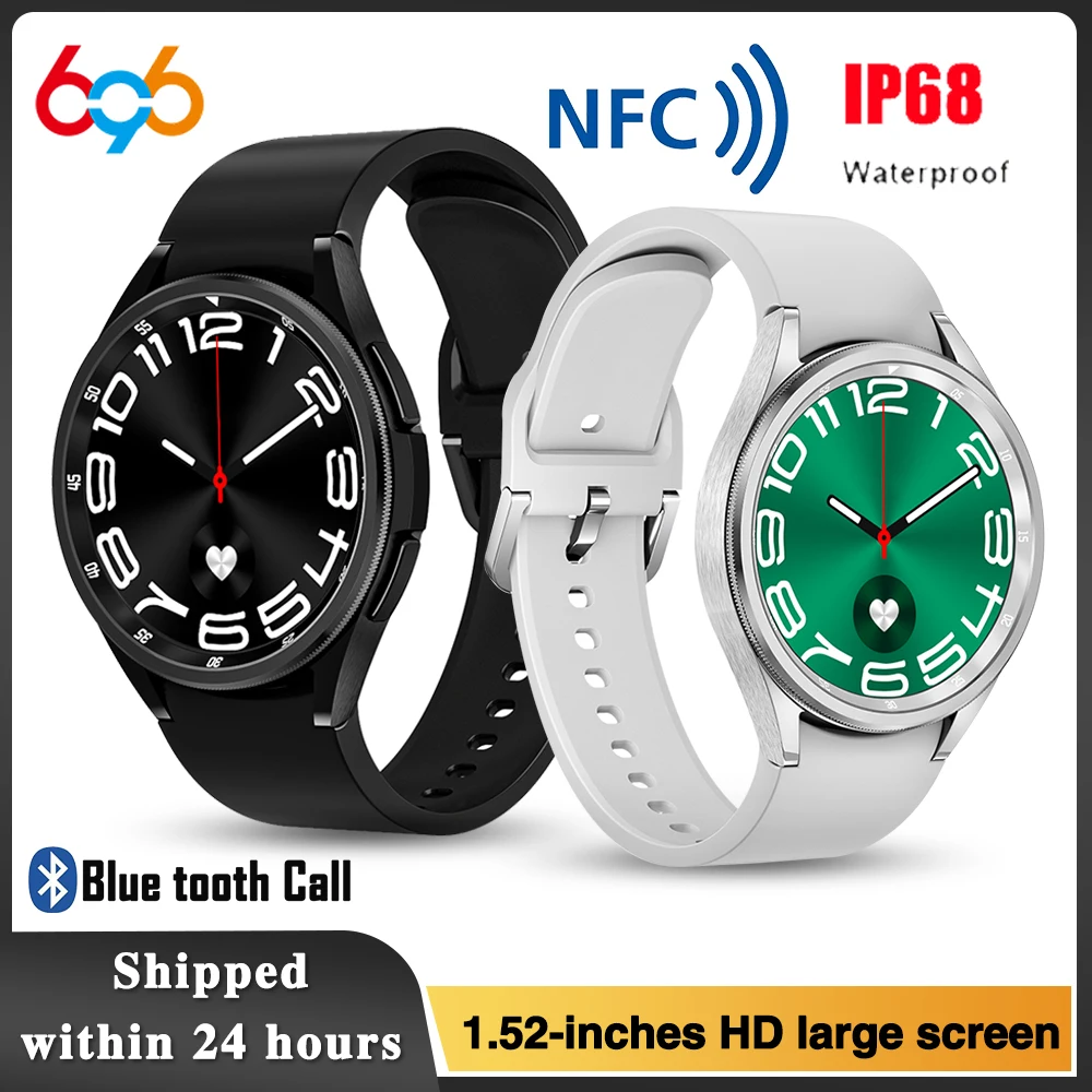 

New 1.52" Men Blue Tooth Call Sports Fitness Smart Watch NFC IP68 Waterproof Heart Rate Watches Wireless Charge Women Smartwatch