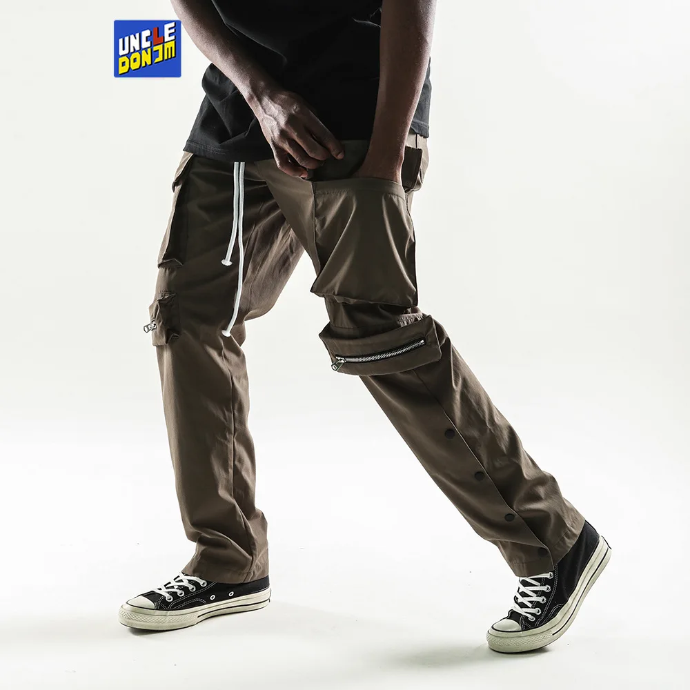 

Multi-pocket Cargo Pants Men Punk High Street Fashion Casual Trousers Japanese Streetwear Tactical Cargo Pants Dropship