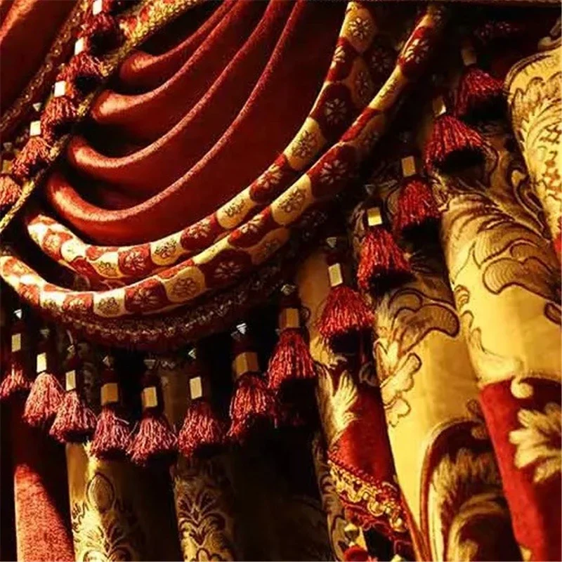 Королевские аристократические европейские шторы с вышивкой полноразмерные