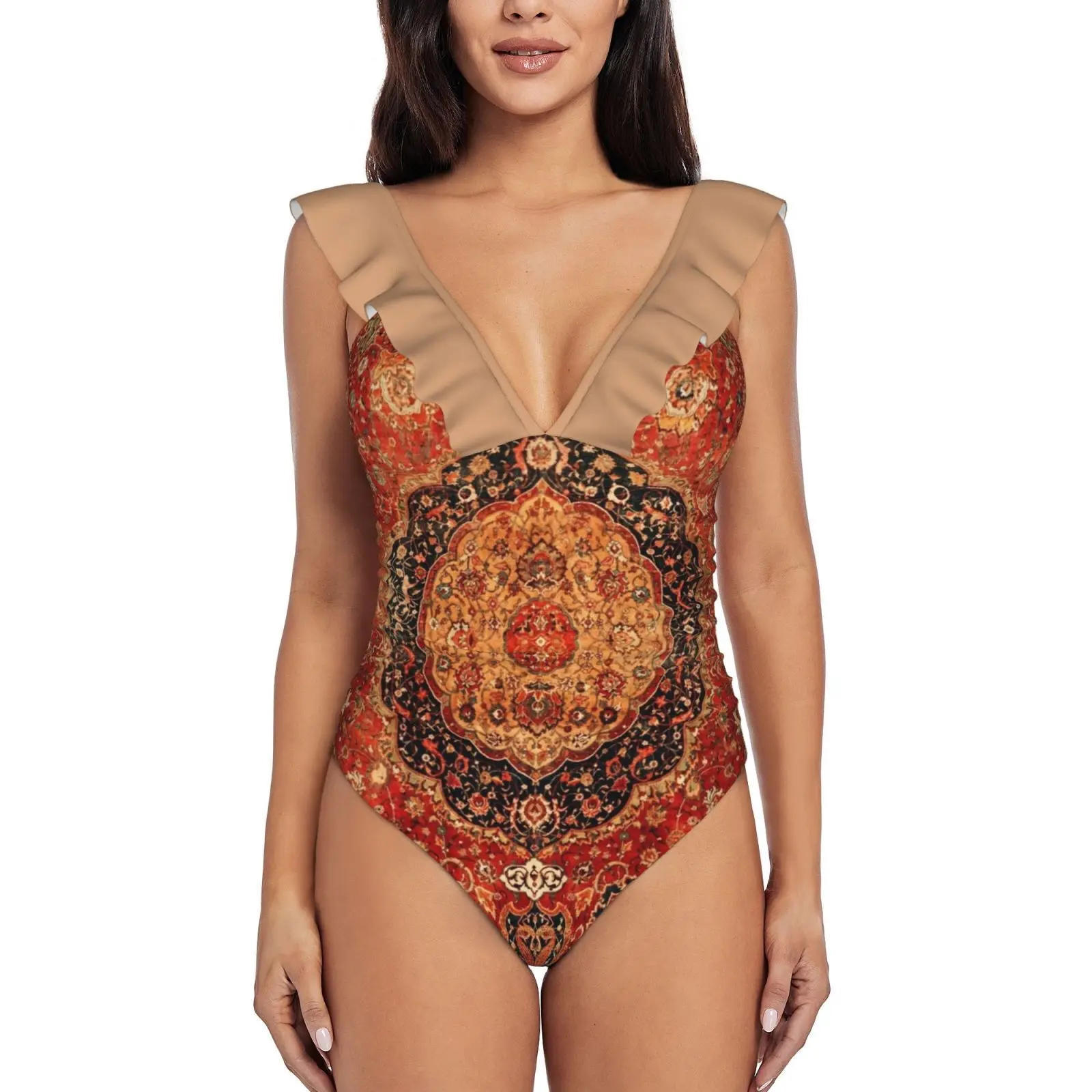 

Seley античный персидский ковер с принтом Цельный купальник высококачественный купальник монокини с принтом пуш-ап летний купальный костюм к...