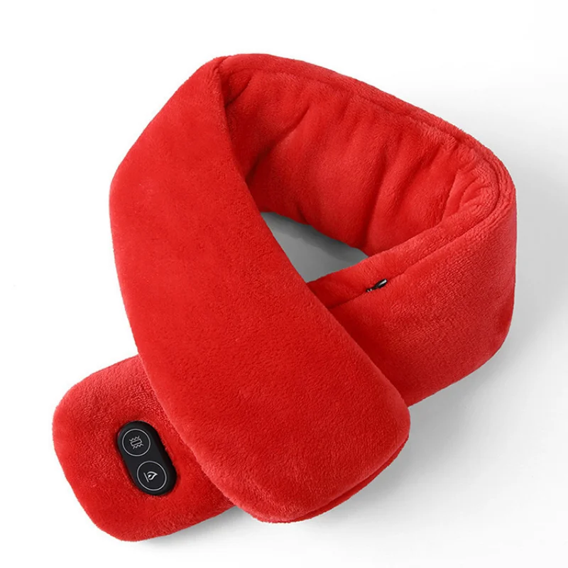 Зимний однотонный умный тепловой массажный шарф для пар с электрическим