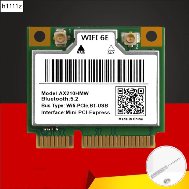 NEW WiFi 6E AX210HMW Mini PCIE Wifi Card For Intel AX210 5374Mbps Bluetooth5.2 802.11ax 2.4G/5G/6G WiFi 6 AX210 Wireless Adapter