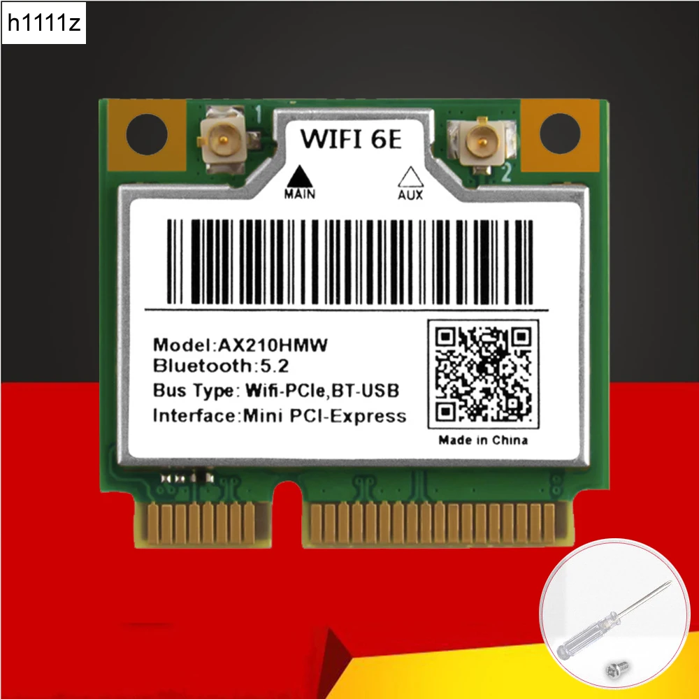 Wifi 6e Ax210hmw Mini Pcie Wifi Cartão para Intel Ax210 5374mbps Bluetooth5.2 802.11ax 2.4g 5g 6g Wifi Ax210 Adaptador sem Fio Novo