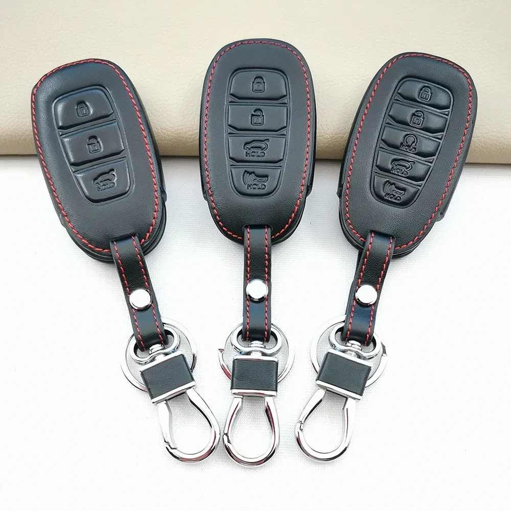 Кожаный Автомобильный чехол для ключа с дистанционным управлением Hyundai Kona 2017 i30