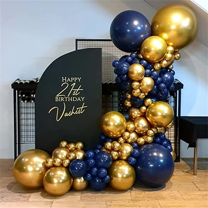 

20Sets Navy Blue White Balloon Arch Garland Kit Gold Confetti Balloons Baby&Bridal Shower Wedding Graduation Anniversary Party