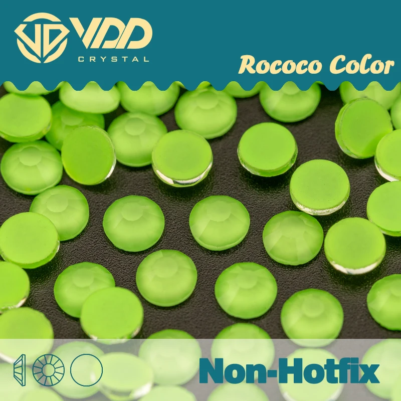 VDD SS6-SS30 322 Rococo-Lt. Зеленое стекло бриллианты с плоским основанием блестящие стразы