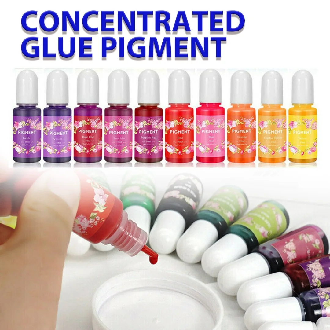 10ml Epoxy Pigment 24 Colors Liquid Epoxy Resin Dye Colorant For Art Craft Making Epoxy Resin Ink Pigment Liquid Colorant Kit