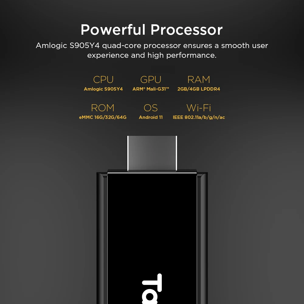 Смарт ТВ-приставка TANIX TX9 Android 11 AV1 Amlogic S905Y4 2 Гб 16