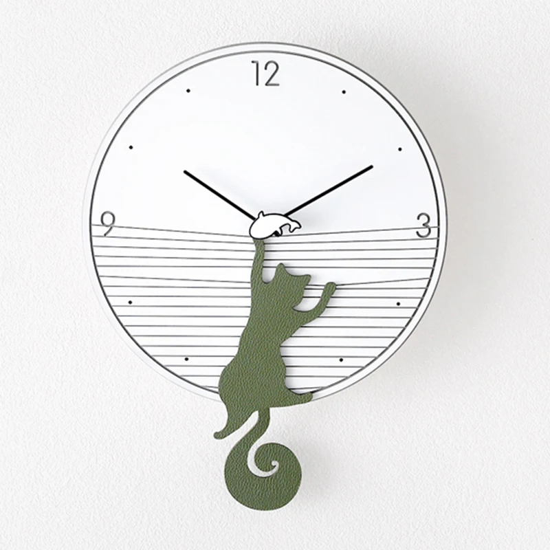 

Cat Mechanism Digital Watch Wall Minimalist Silent Watch Unusual Children Hanging Orologio Da Parete Home Decor Gift