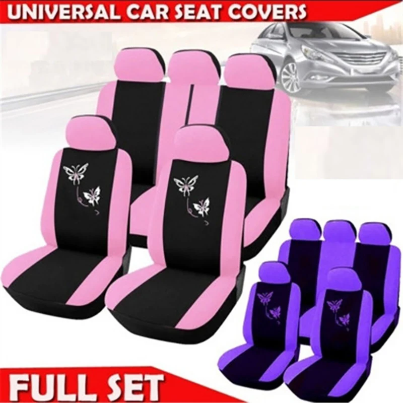 

Car Seat Cover Durable Leather Universal Full Set Of Five Cushions For Front And Rear Wheels Multi Design Cushion Washer
