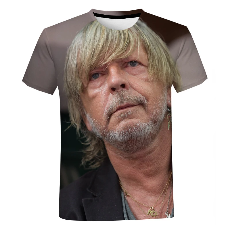 

Famous People Renaud Schan 3D Printed Prints Brown Unisex Summer Oversized O-Neck Casual Polyester T Shirt