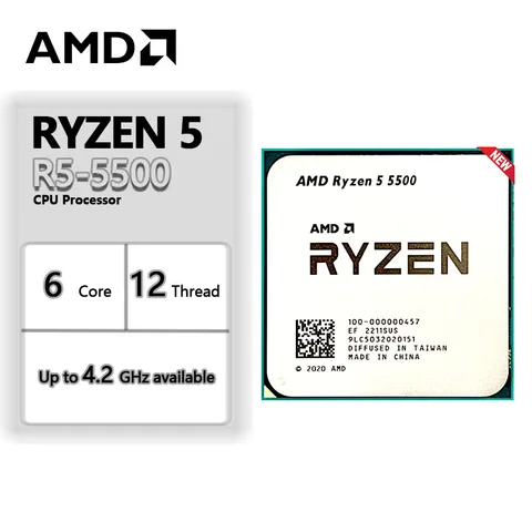 Процессор AMD Ryzen 5 5500 R5 5500 Socket AM4 без кулера