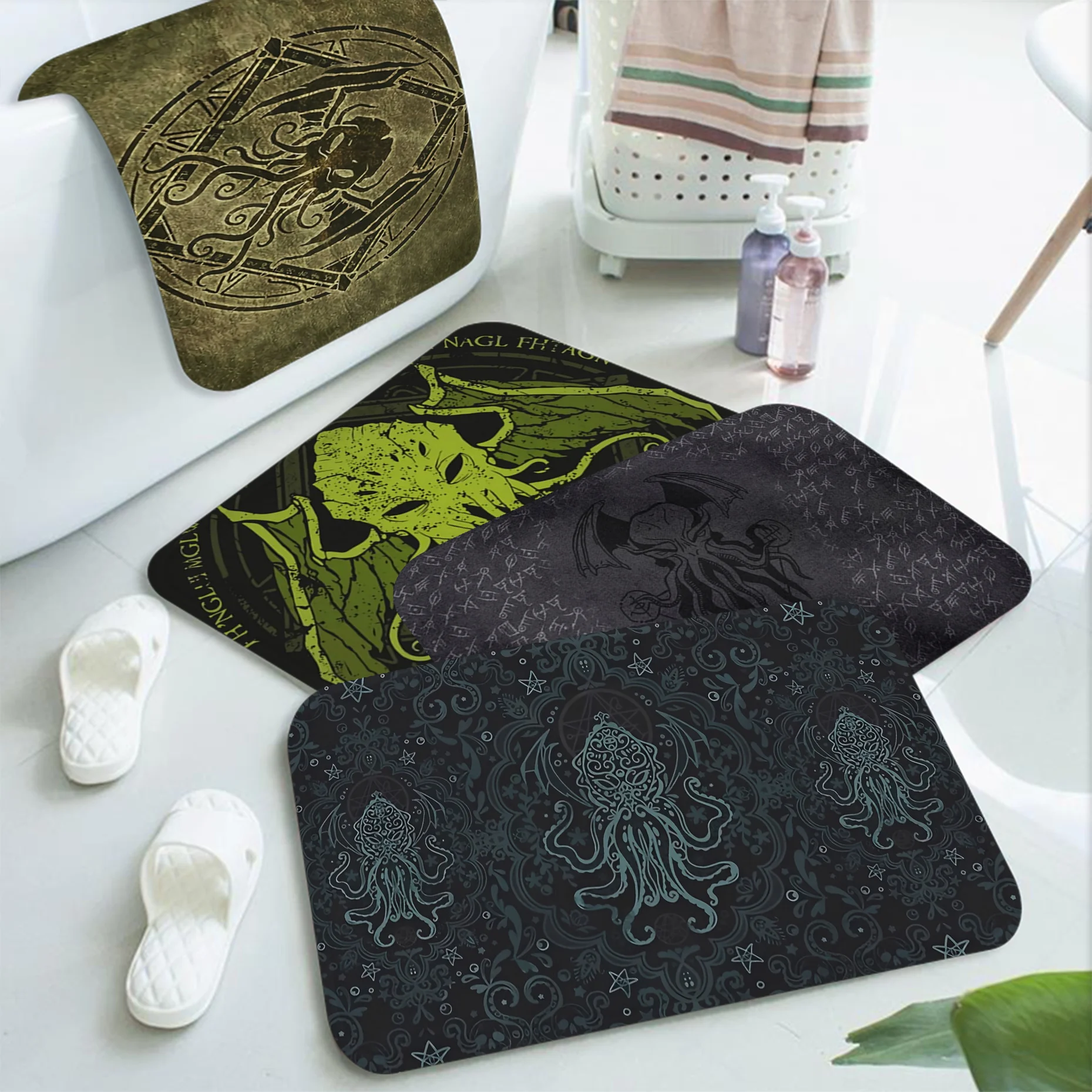 

Cthulhu Mythos Bathroom Mat Retro Multiple Choice Living Room Kitchen Rug Non-Slip Hotel Decor Mat