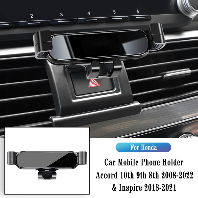 

Metal Car Holder For Honda Accord Inspire 2013-2022 Gravity Navigation Bracket Air Outlet Clip Rotatable Support Car Accessories