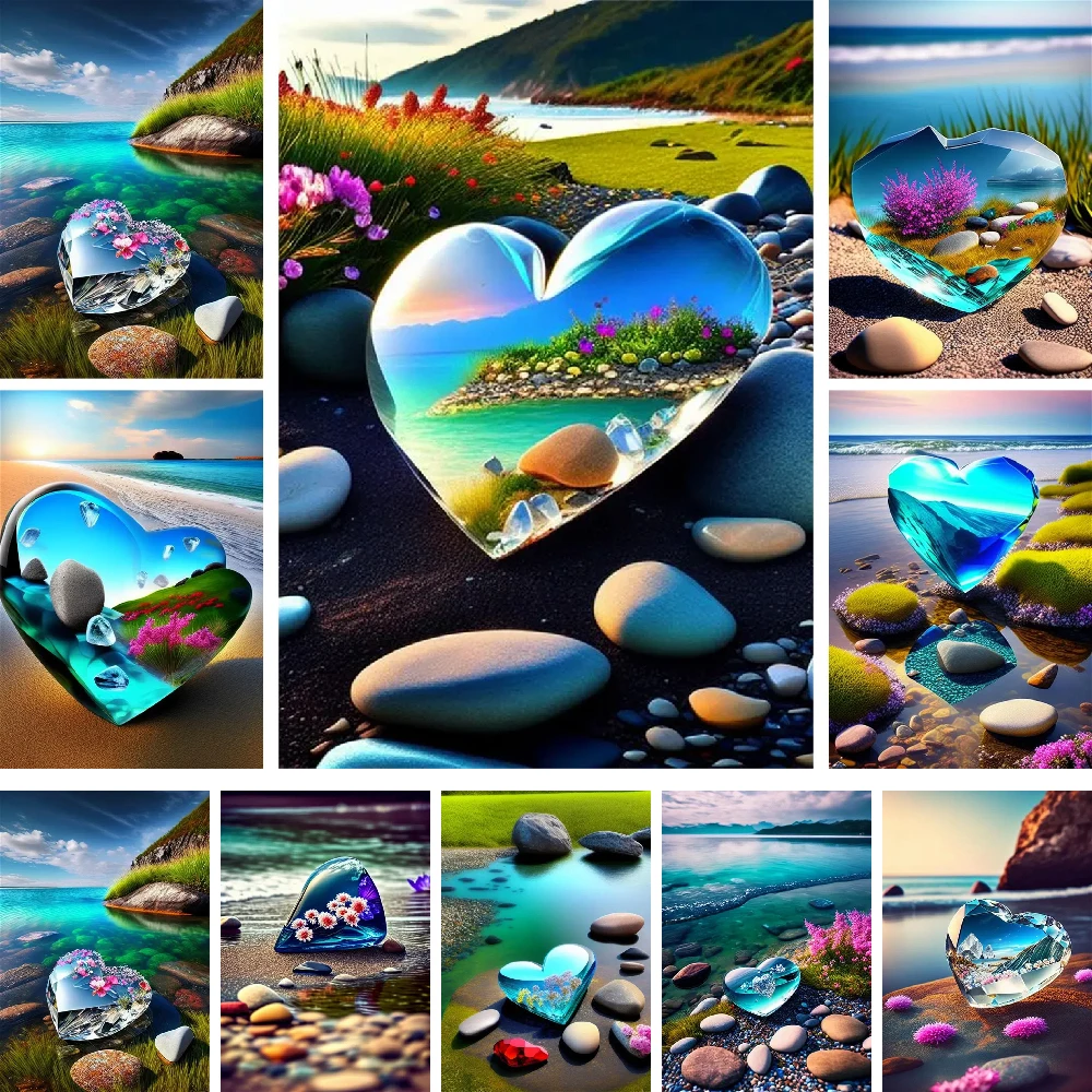

Love Gem By The Sea Paintings By Numbers 40x50 Cross Stitch Kit Arts And Crafts For Adults Bedroom Decoration Gift For Wife 2023