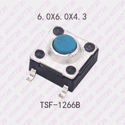 

500 шт. 6x6x5/4, 3 мм, водонепроницаемая Бесшумная кнопка, мгновенный тактический переключатель, кнопка из силикагеля, 4-контактный микрокнопочны...