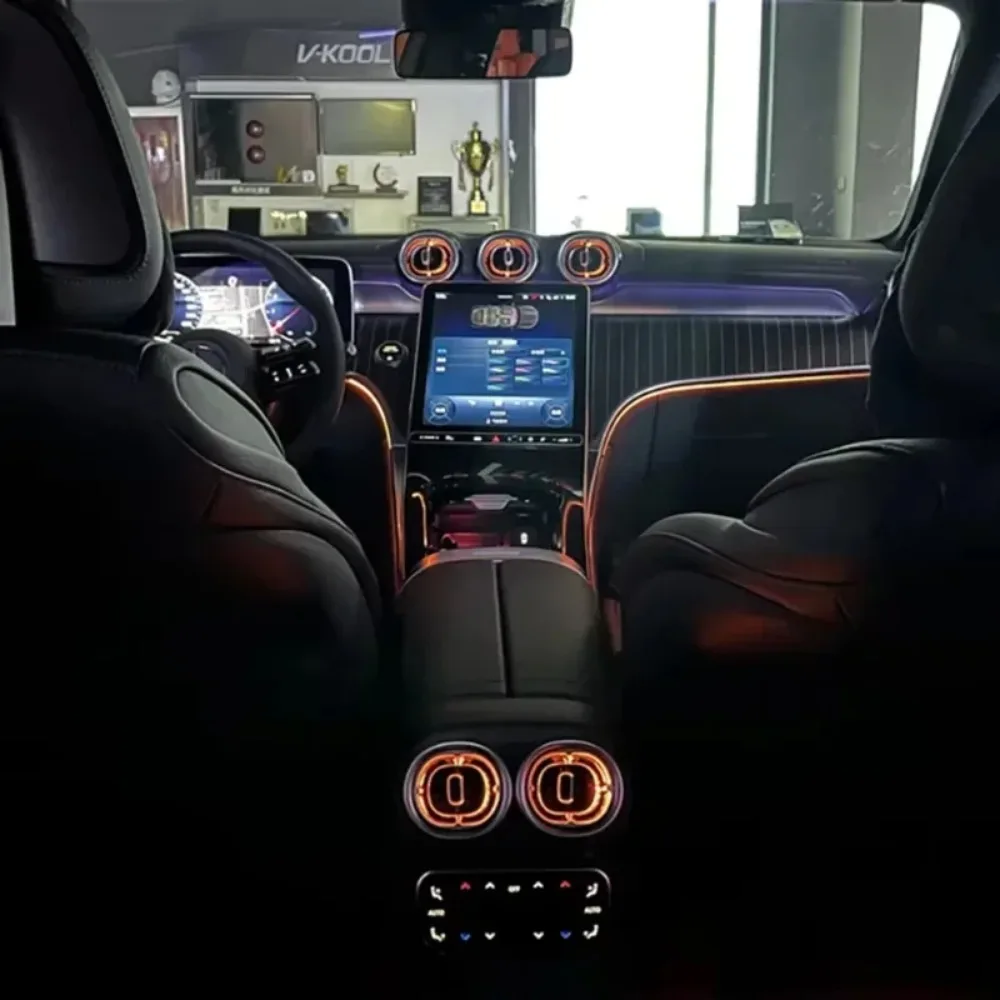 Светодиодная подсветка салона (64 цвета) для Mercedes GLC300 GLC350, турбинная, для задних дефлекторов кондиционера, обновление для CGLC-класса W206 X254 (art.: 3920d4e54a356) - 3920d4e54a356