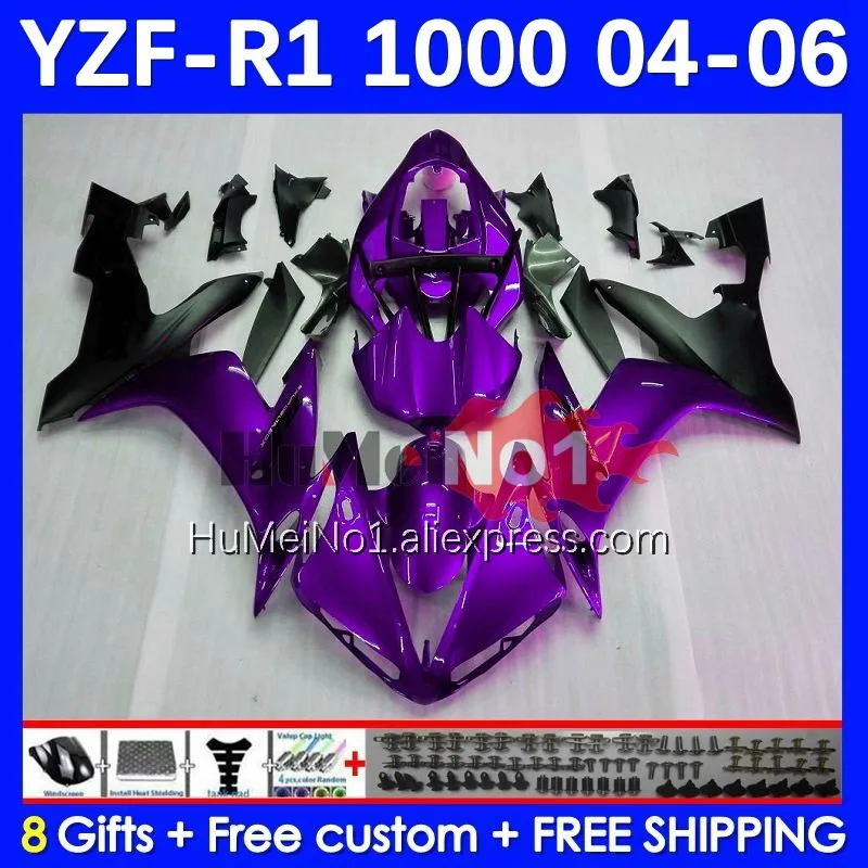 

Body For YAMAHA YZF R 1 1000 CC YZF-1000 YZF1000 9No.67 1000CC YZF R1 YZF-R1 New purple YZFR1 2004 2005 2006 04 05 06 Fairing
