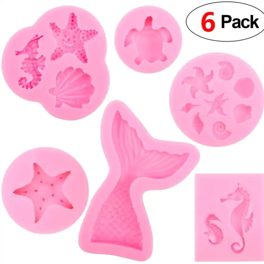 

Mermaid Tail Ocean Seashell Silicone Cake Fondant Baking Chocolate Candy Baking Tool for Wedding Birth