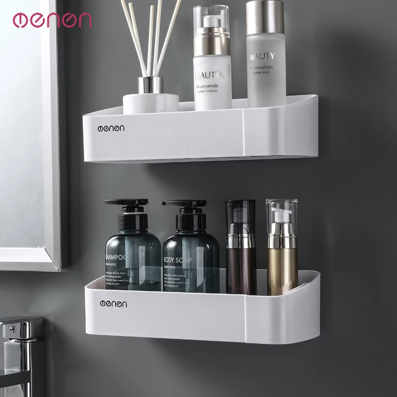 

Waterproof Wall-mounted Plastic Storage Shelf Fashion Simple Style Shower Organizer Rack Kitchen And Bathroom Storage Holder