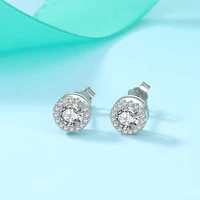 925 sterling silver round bling zircon stud earrings %d1%81%d0%b5%d1%80%d1%8c%d0%b3%d0%b8 high quality luxury romantic crystal earrings for women jewelry gift