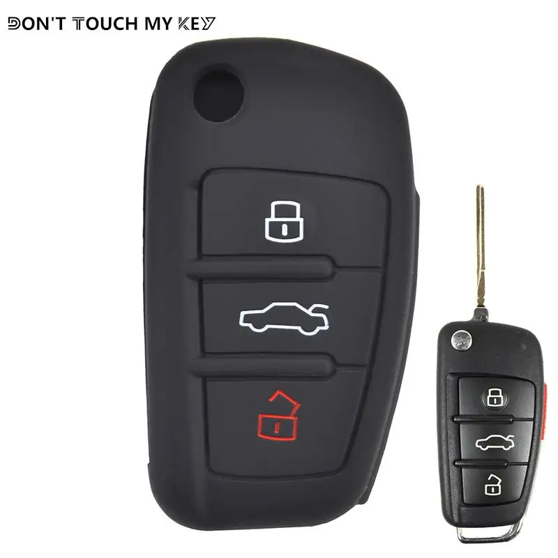 

Silicone Key Case Fob For Audi A1 S1 A3 S3 A4 A6 RS6 TT Q3 Q7 2005 - 2013 Keyless Remote Key Cover Shell Skin Sleeve Protector