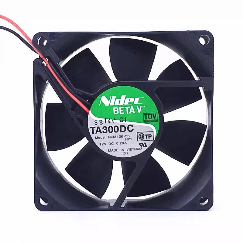 Фото Вентилятор охлаждения корпуса HJY 1 шт., NIDEC TA300DC M33406-55, DC12V 0.29A, 2-проводной, 8025, 8 см №1