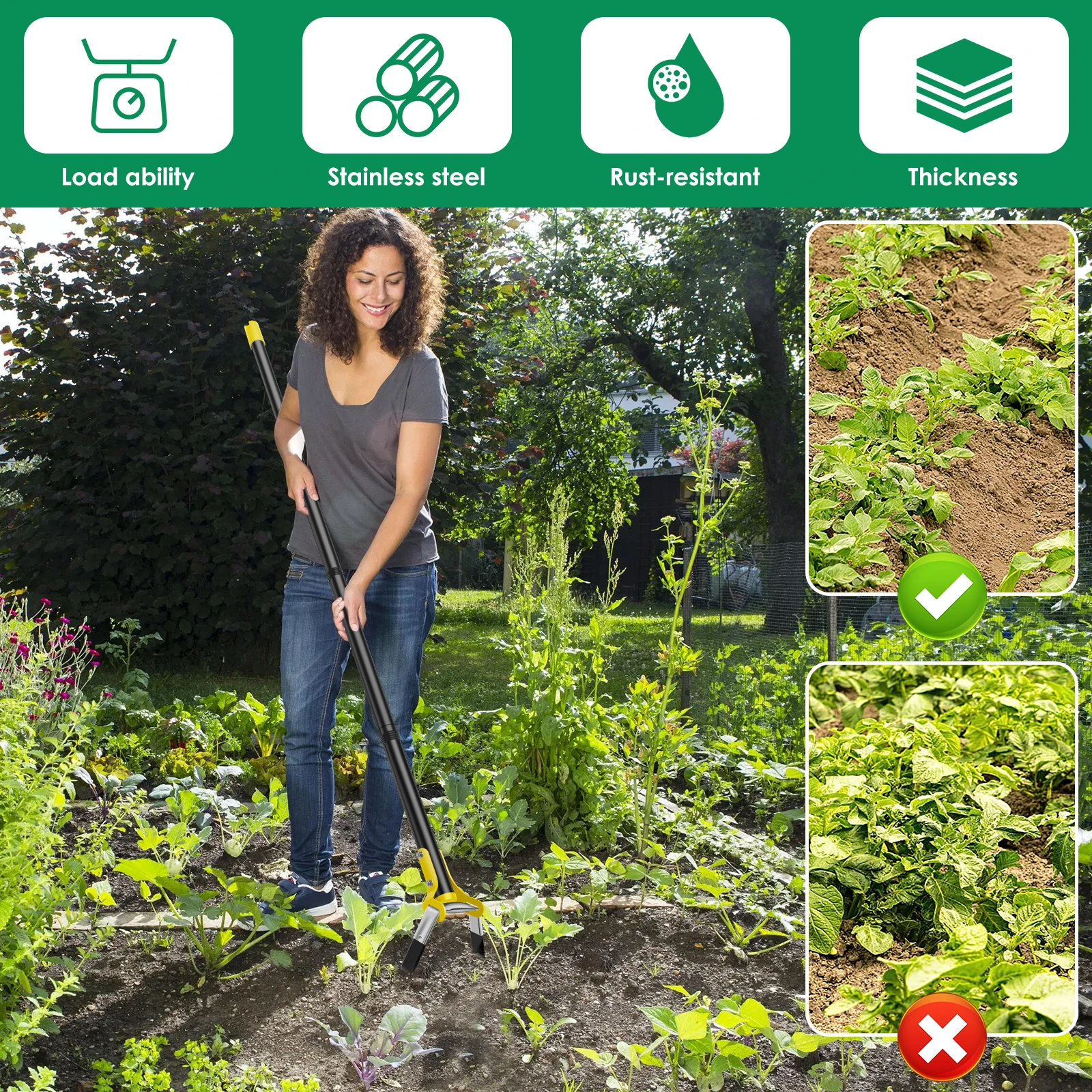 Садовый Инструмент Для Прополки Мотыга С Треугольной Головкой Из Нержавеющей