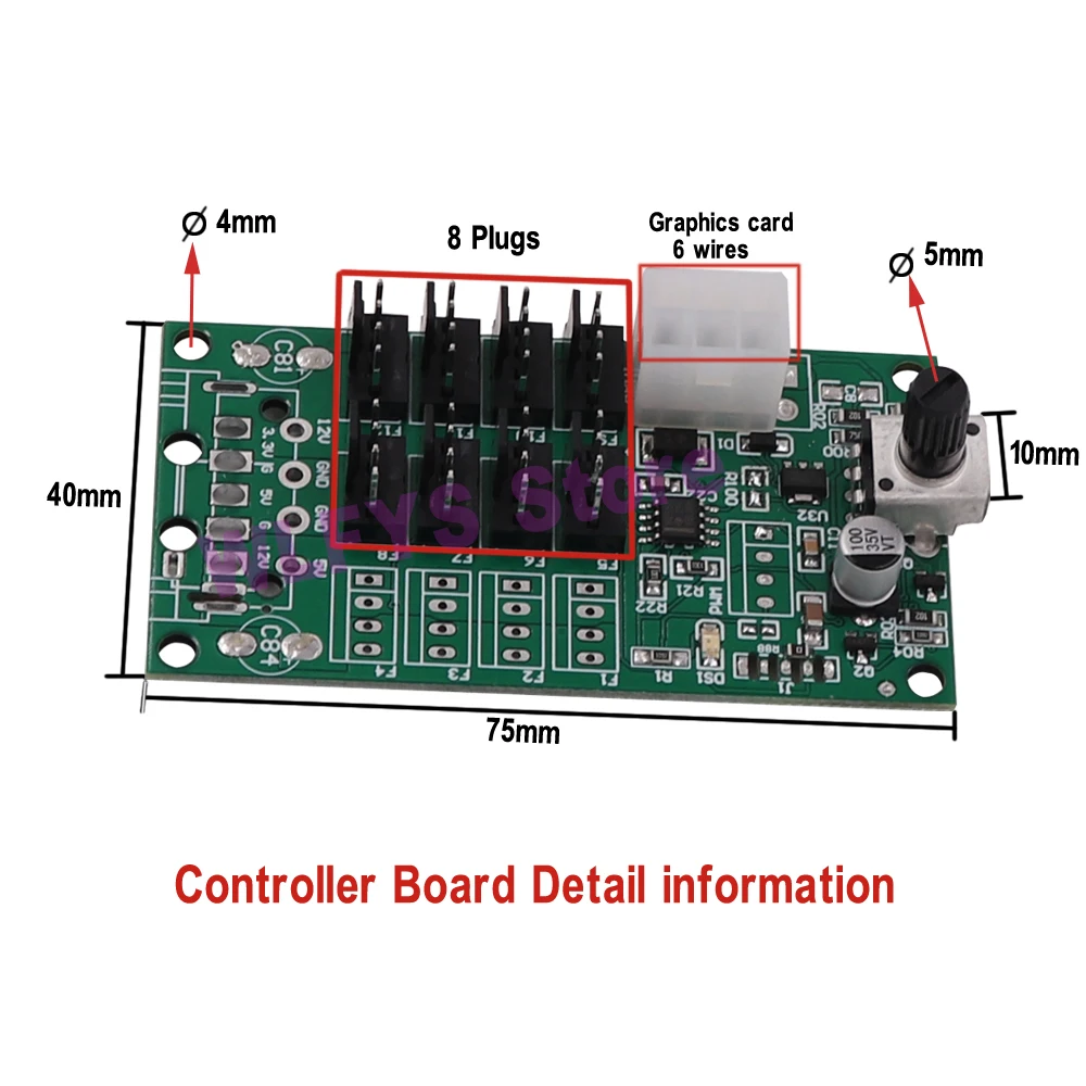 Новый контроллер вентилятора для компьютерного шасси PWM регулятор мощного с 12