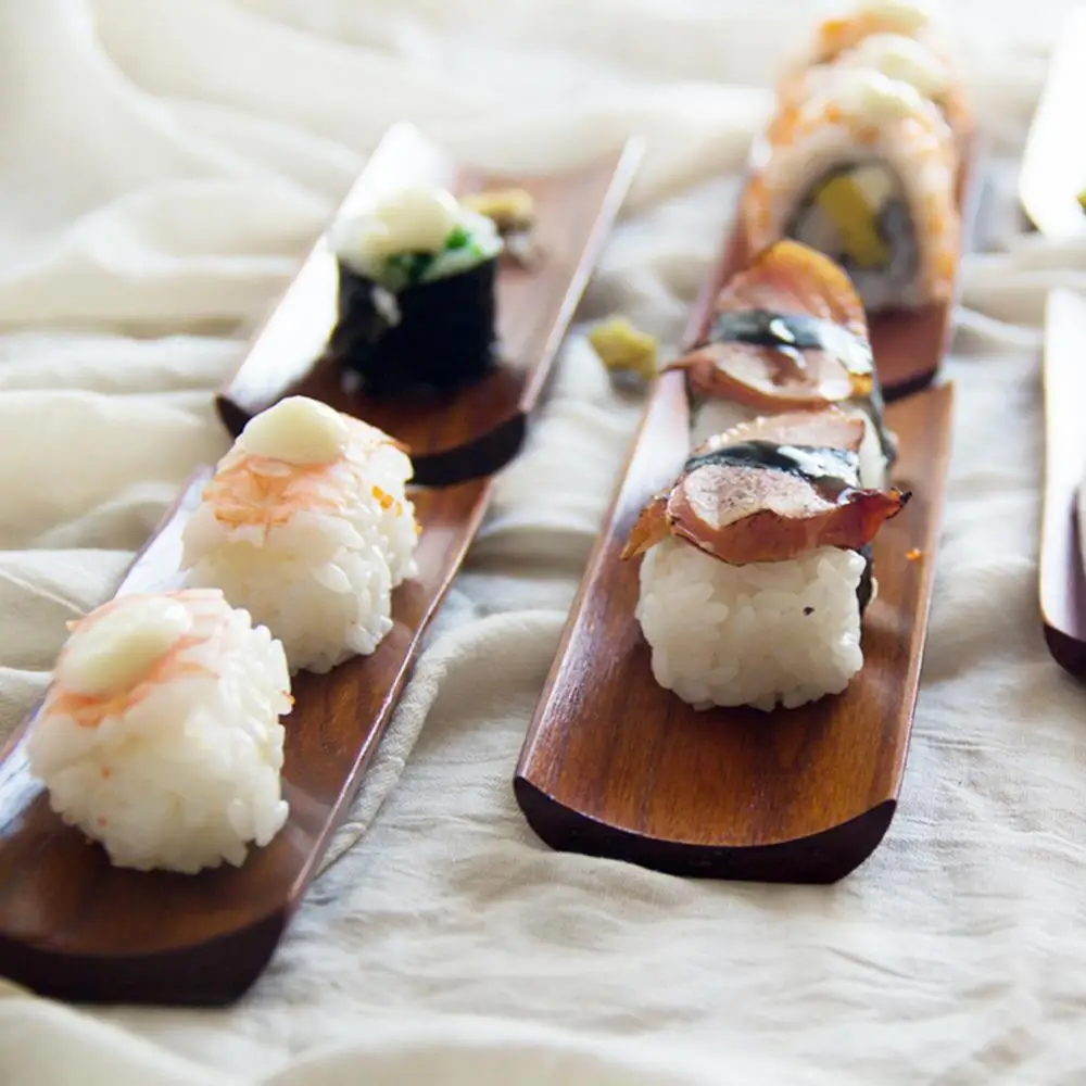 Деревянные пельмени Su-shi Сервировочная продолговатая тарелка Салатница