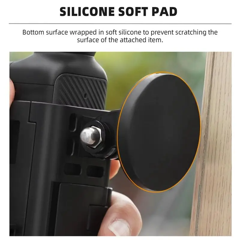 Фото Магнитное крепление Flymile для DJI Osmo Pocket 3, магнитный кронштейн-адаптер с креплением Cold Shoe для автомобиля, перил и других поверхностей. №4