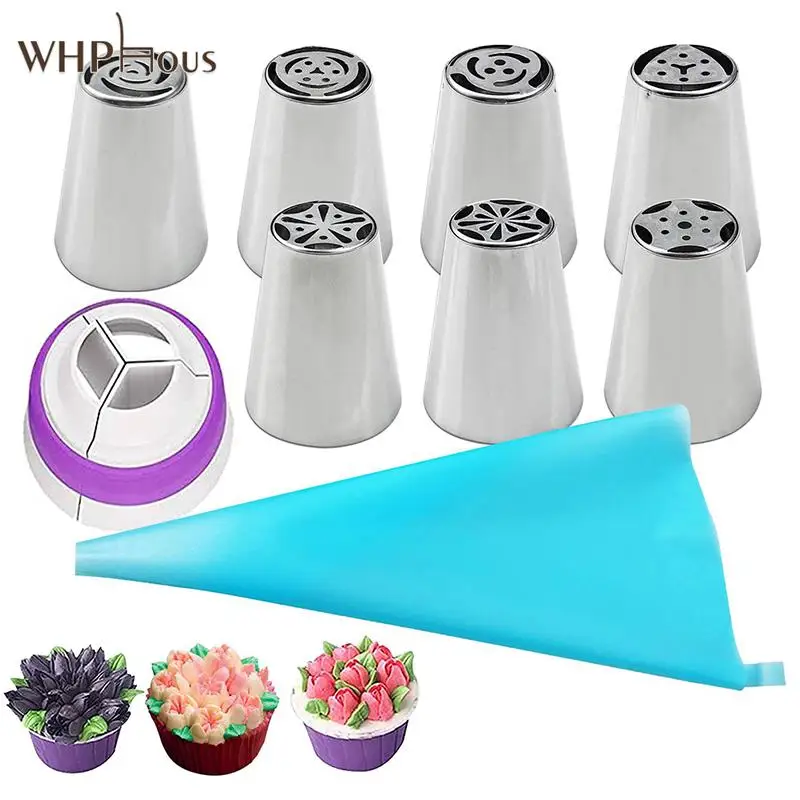 

8/13Pcs/Set Russian Tulip Icing Piping Nozzles Stainless Steel Flower Cream Pastry Tips Nozzles Cake Decorating Tools
