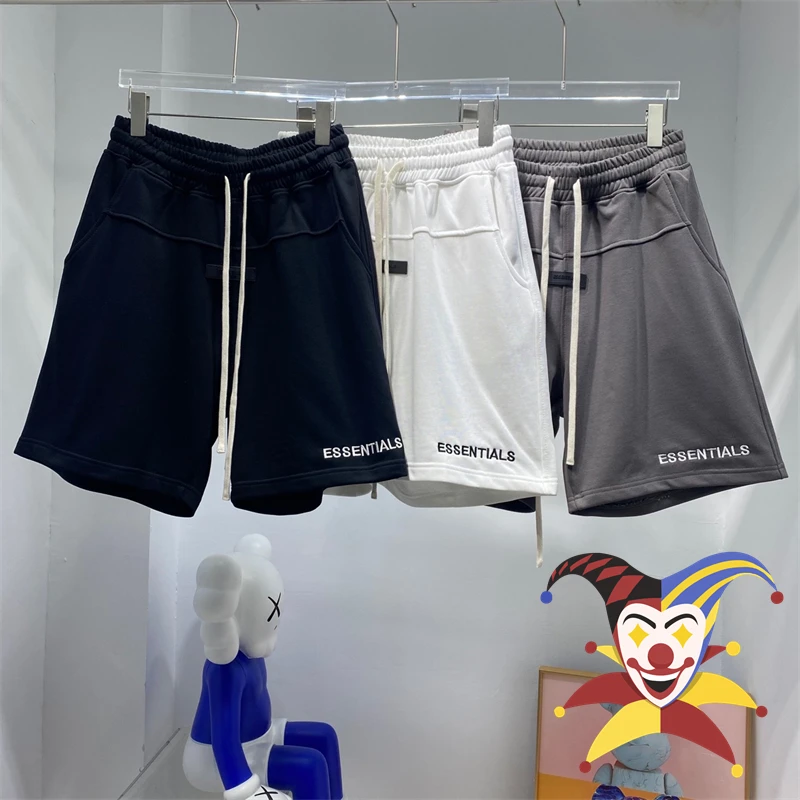 

Embroidery ESSENTIALS Logo Shorts Men Women Drawstring Oversize Breeches